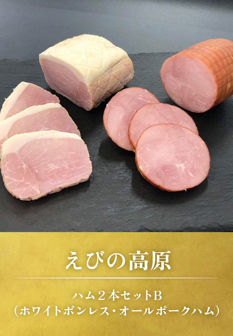 ハム２本セットB（ホワイトボンレス･オールポークハム）